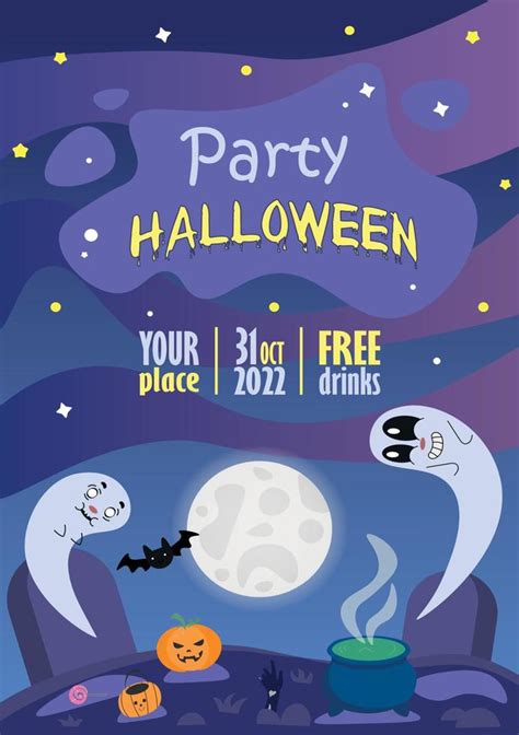 Flat banner template for Halloween party celebration 21858079 Vector Art at Vecteezy