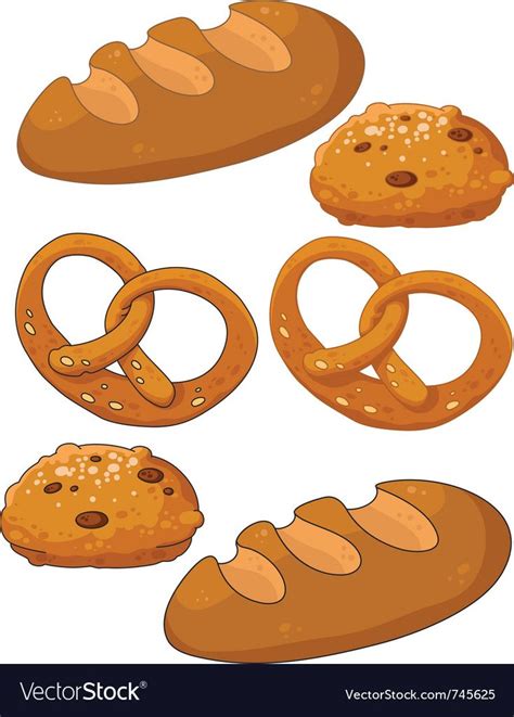 Bread products vector image on VectorStock | Vector images, Busy book, Clip art