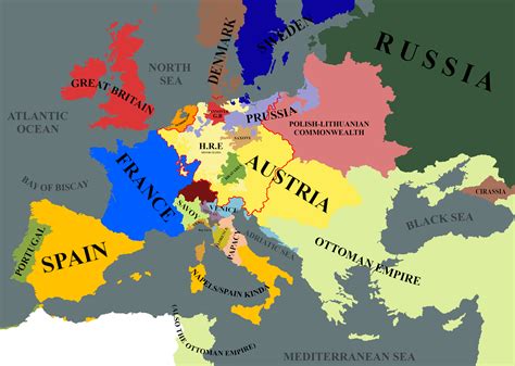 Map of Europe just before the seven years war (Revised) : Maps