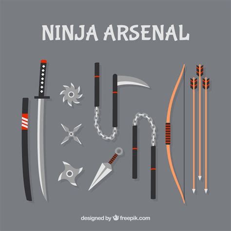 Free Vector | Ninja weapons collection