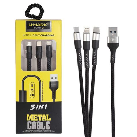 u mark 3 in 1 Multi Mobile Data Cable for Charge and Data Transfer ...