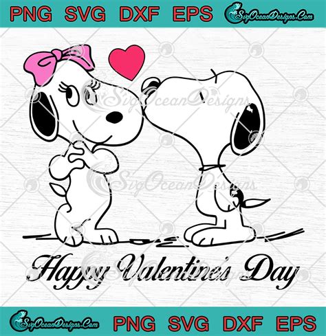 Snoopy Happy Valentine's Day SVG, Peanuts Snoopy Cute Couple Gift SVG PNG EPS DXF PDF, Cricut File