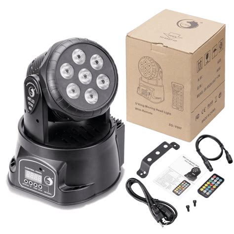 Meh: U' King Moving Head Stage Lighting RGBW 7 LED X 10W for DJs & Parties