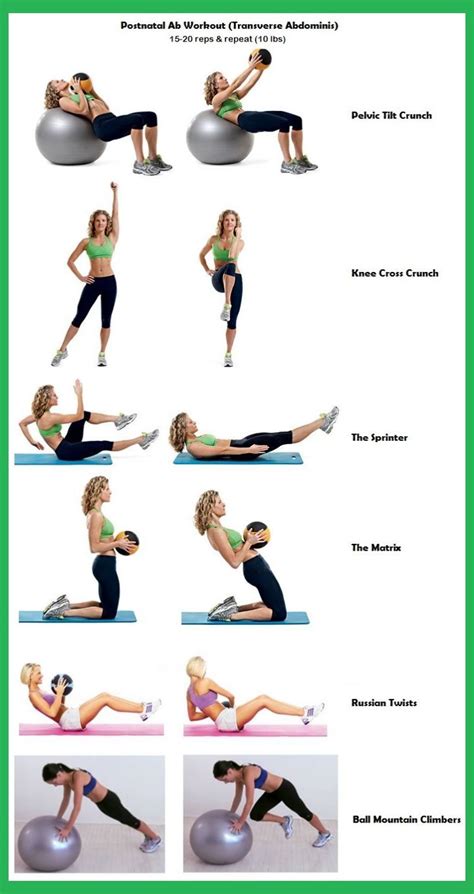 Postnatal Ab Workout - Works transverse abdominis for diastasis recti ...