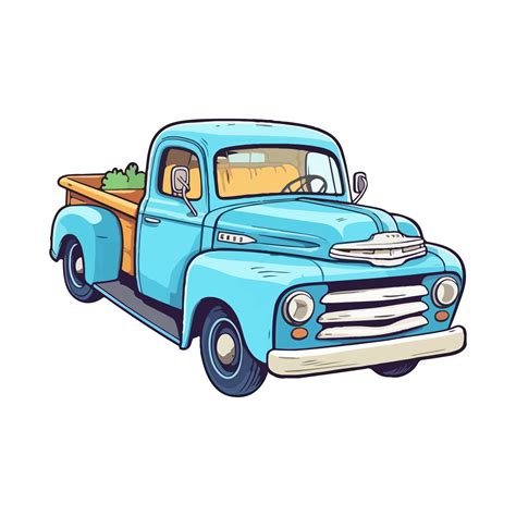 kleurrijk oud boerderij vrachtauto knal kunst stijl, oud boerderij vrachtauto sticker, pastel ...