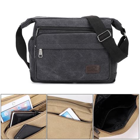 Messenger Bags for Men Waterproof Shoulder Bag Satchel for School,Travel,Work-Black - Walmart.com