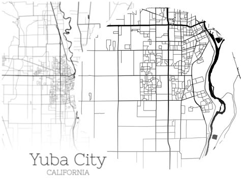 Yuba City Map INSTANT DOWNLOAD Yuba City California City Map | Etsy