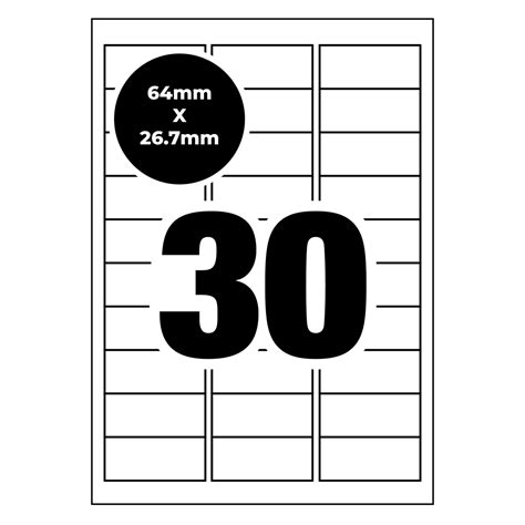 30 Labels Per Sheet Template