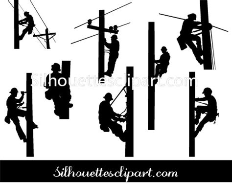 Lineman Silhouette Vector | Silhouette vector, Lineman, Power lineman