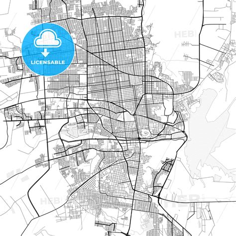 Vector PDF map of Hermosillo, Mexico - HEBSTREITS