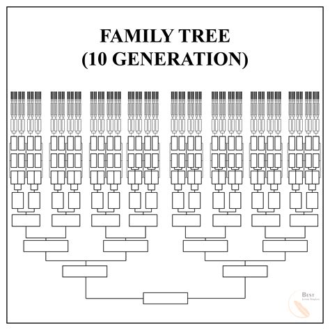 10 Generation Family Tree Template Excel