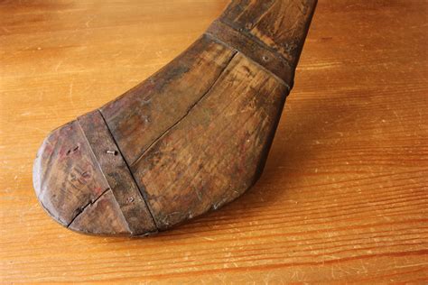 Vintage Irish Wood & Metal Hurling Hurley Stick. Home Decor or Sports Bar.