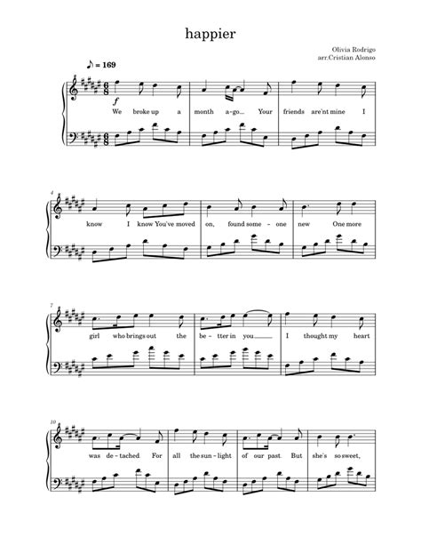 Happier – Olivia Rodrigo Olivia Rodrigo - happier (piano) Sheet music ...