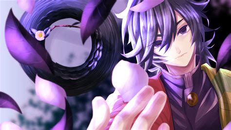 Demon Slayer Giyuu Tomioka Around Falling Purple Flower Petals HD Anime ...