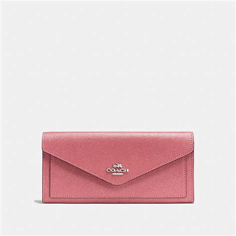 COACH: Soft Wallet in Metallic Leather