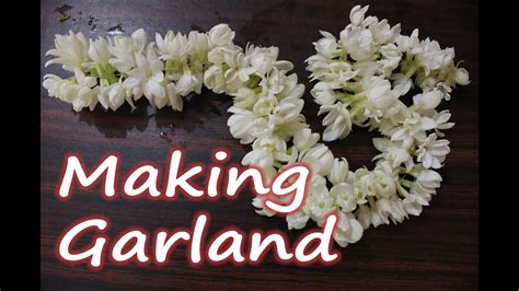 How to make a Garland of Jasmine Flowers (Easy DIY technique without ...