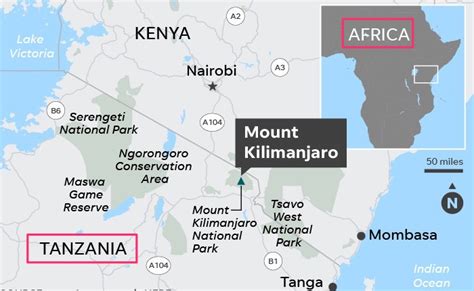 Where Is Mount Kilimanjaro Located On The Africa Map - Deeann Geraldine