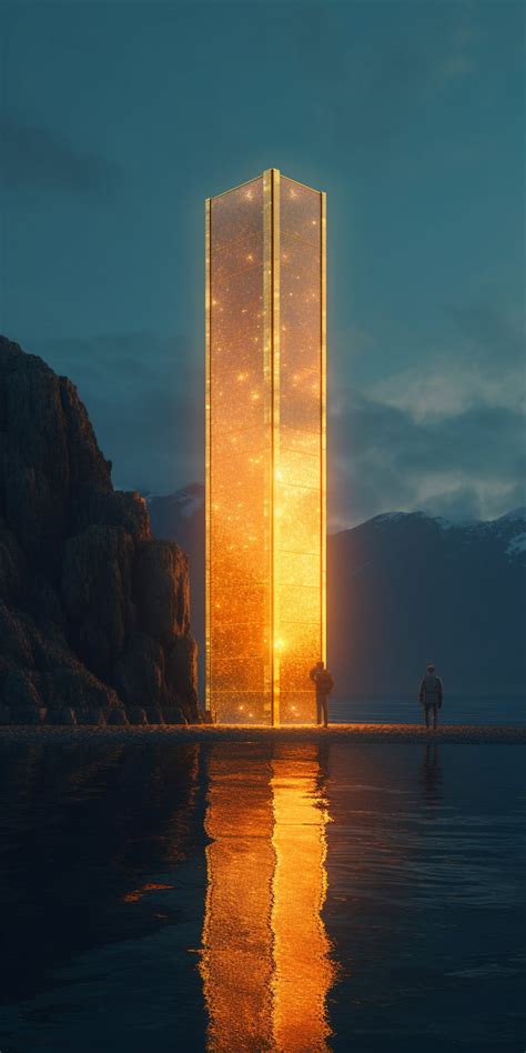 Glowing monolith art installation - 9GAG