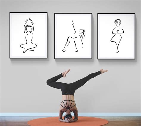 Printable Yoga Art Set of 3 Prints Yoga Poses Gift Ideas | Etsy