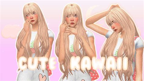 Sims 4 - Cute Kawaii CAS + FULL CC LİST - YouTube