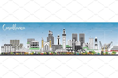 Casablanca Morocco City Skyline | People Illustrations ~ Creative Market