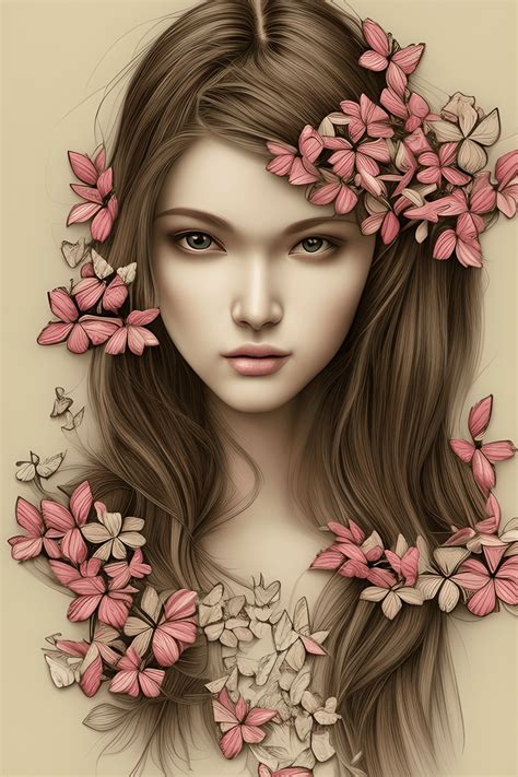 Beautiful Pretty Flower Butterfly Lovely Hyper Realistic Intricate Detail Illustration Painting ...