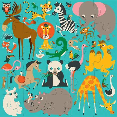 Animals of the World Jumbo Puzzle Jumbo Puzzles Mudpuppy Mudpuppy Jumbo Puzzles, Larger Piece ...