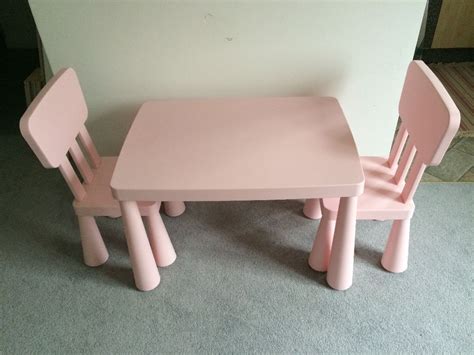 IKEA MAMMUT KIDS TABLE + 2 CHAIRS IN PINK | in Kingston, London | Gumtree