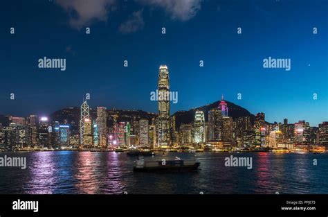 Hong Kong Victoria Harbor Night View Stock Photo - Alamy