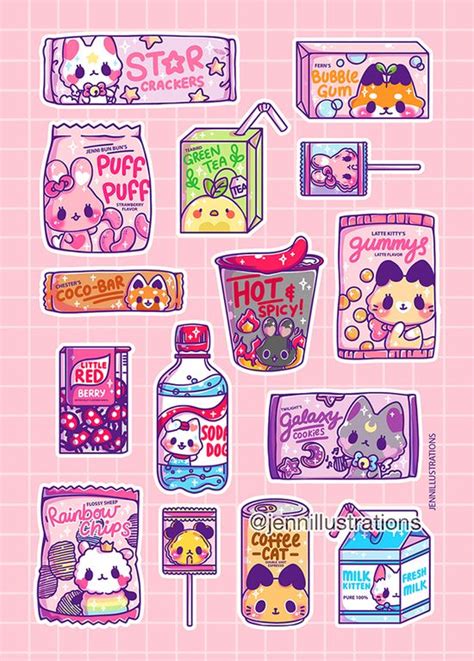 50+ kawaii cute sticker ideas for planners and journals