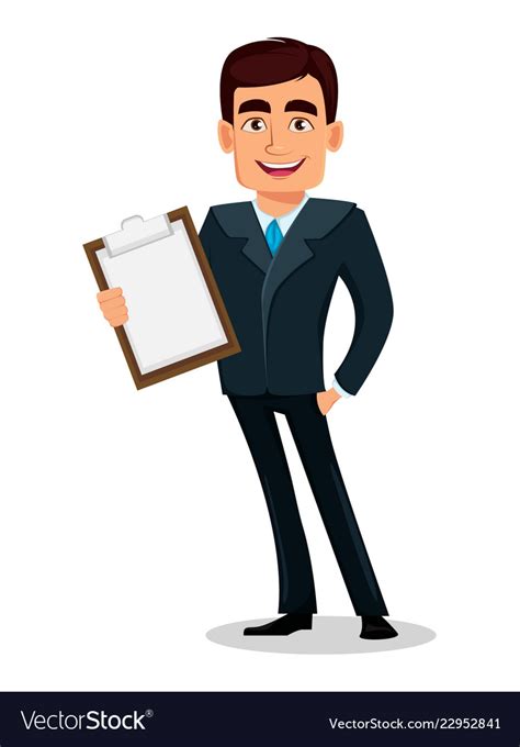 Business man cartoon character in formal suit Vector Image