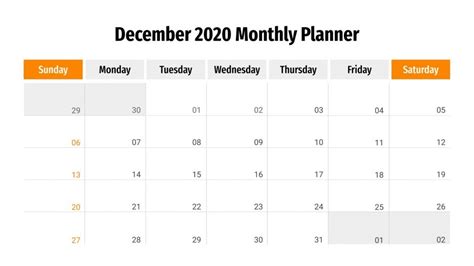 December Monthly Planner Infographics for Google Slides & PPT