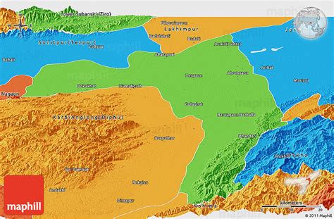 Political Panoramic Map of Golaghat