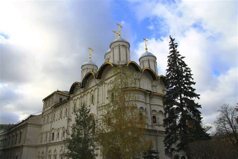 Moscow Kremlin Fortress and Kremlin Cathedral Inside an Autumn T Stock Photo - Image of ...