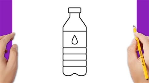 How to draw a water bottle step by step Water Bottle Drawing, Water ...