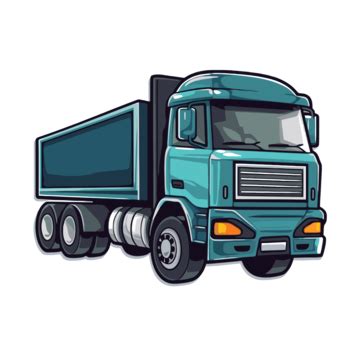 Blue Dump Truck Cartoon Vector Illustration, Lorry, Sticker, Cartoon ...