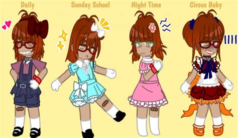 Personally I like the Sunday School one bc she looks adorable!!! Fnaf Oc, Family Songs ...