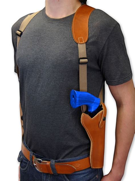 NEW Barsony Saddle Tan Leather Vertical Gun Shoulder Holster Taurus 4" Revolvers - Holsters