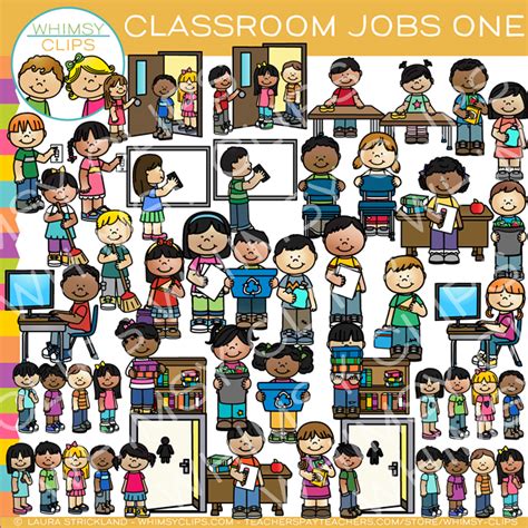 Classroom Jobs Clip Art - Set One , Images & Illustrations | Whimsy Clips