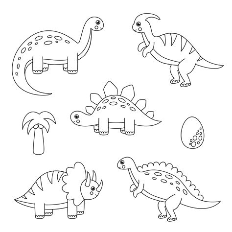 Color all cartoon dinosaur. Game for kids. 2069511 Vector Art at Vecteezy