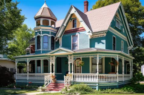 Victorian House with Wrap-around Porch and Freshly Painted Exterior ...