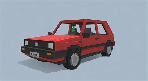 3D model Volkswagen Golf Mk2 - Minecraft Car VR / AR / low-poly | CGTrader