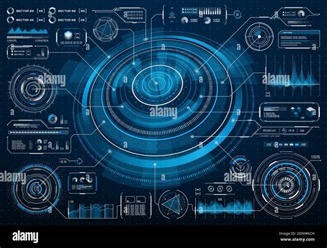 HUD futuristic screen interface or Sci Fi infographic with big data ...