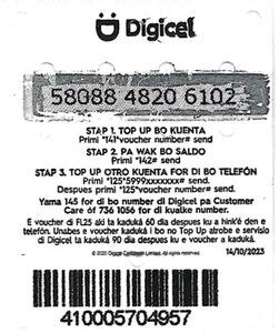 Phonecard: Digicel Top Up - 25 - (Curaçao - Digicel, Netherlands ...