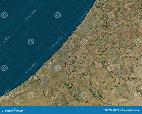 Palestina Di Striscia Di Gaza. Satellite Highres. Nessuna Leggenda Illustrazione di Stock ...