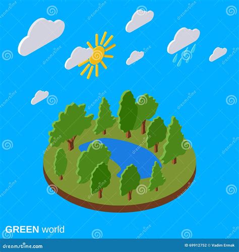 Green World Vector Illustration Stock Vector - Illustration of green, plant: 69912752