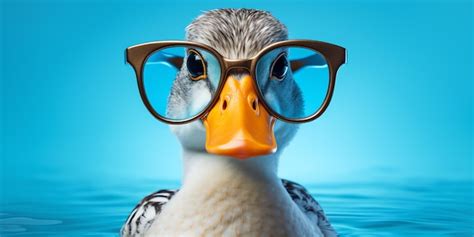 Premium AI Image | a duck wearing glasses