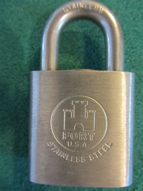 Vintage Fort Lock Company Stainless Padlock 3 Keys Chicago Illinois Original Box -- Antique ...