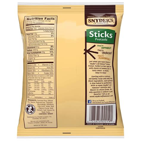 Snyder S Pretzel Sticks Nutrition Facts | Besto Blog