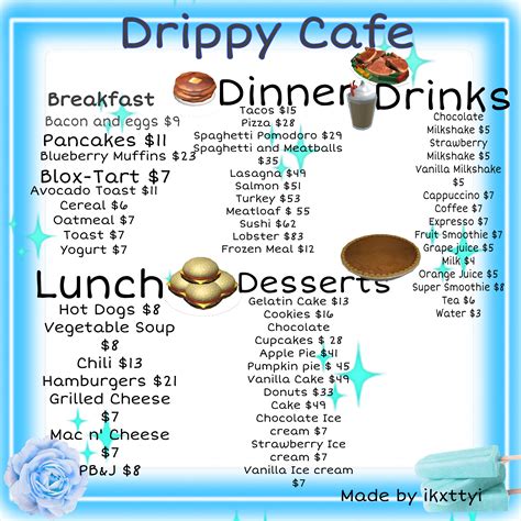 Bloxburg Menu 2021 Bloxburg Menu Roblox Cafe Menu Png Free Roblox ...